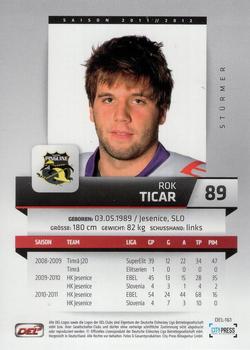 2011-12 Playercards (DEL) #DEL-161 Rok Ticar Back