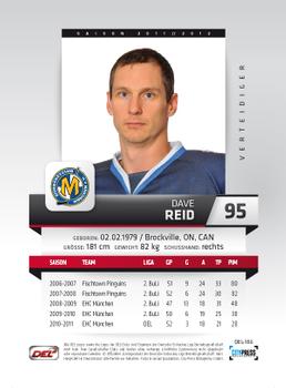 2011-12 Playercards (DEL) #DEL-186 Dave Reid Back