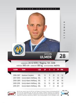 2011-12 Playercards (DEL) #DEL-193 Jason Ulmer Back