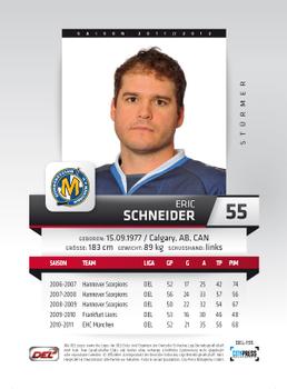 2011-12 Playercards (DEL) #DEL-195 Eric Schneider Back