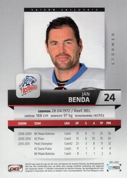 2011-12 Playercards (DEL) #DEL-202 Jan Benda Back