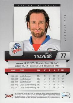 2011-12 Playercards (DEL) #DEL-205 Paul Traynor Back