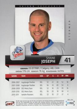 2011-12 Playercards (DEL) #DEL-213 Shane Joseph Back