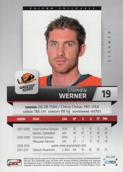 2011-12 Playercards (DEL) #DEL-249 Stephen Werner Back