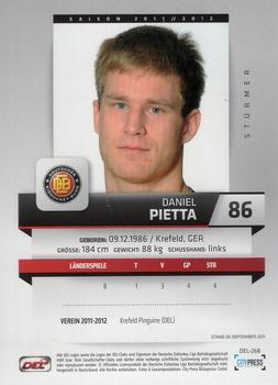 2011-12 Playercards (DEL) #DEL-268 Daniel Pietta Back