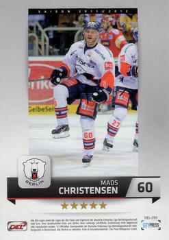 2011-12 Playercards (DEL) #DEL-290 Mads Christensen Back