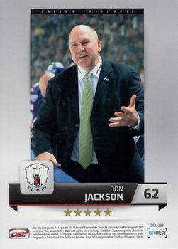 2011-12 Playercards (DEL) #DEL-293 Don Jackson Back