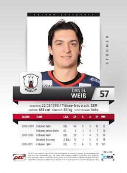 2011-12 Playercards (DEL) #DEL-308 Daniel Weiss Back