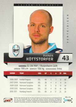 2011-12 Playercards (DEL) #DEL-313 Rainer Kottstorfer Back
