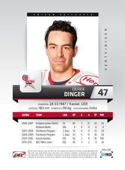 2011-12 Playercards (DEL) #DEL-330 Derek Dinger Back