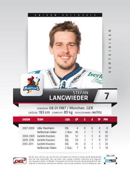 2011-12 Playercards (DEL) #DEL-341 Stefan Langwieder Back