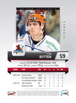 2011-12 Playercards (DEL) #DEL-344 Toni Ritter Back