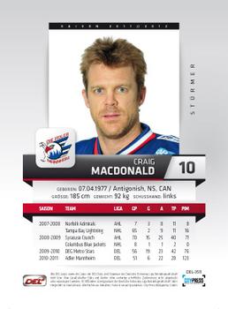2011-12 Playercards (DEL) #DEL-359 Craig MacDonald Back