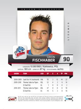 2011-12 Playercards (DEL) #DEL-372 Simon Fischhaber Back