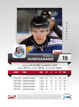 2011-12 Playercards (DEL) #DEL-379 Markus Hundhammer Back