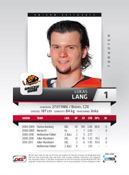 2011-12 Playercards (DEL) #DEL-380 Lukas Lang Back