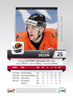 2011-12 Playercards (DEL) #DEL-381 Marvin Degon Back