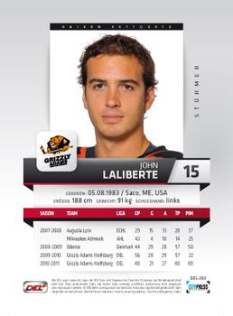2011-12 Playercards (DEL) #DEL-383 John Laliberte Back