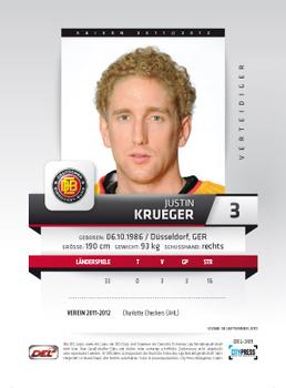 2011-12 Playercards (DEL) #DEL-389 Justin Krueger Back