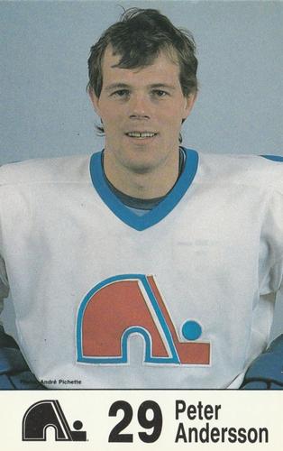 1985-86 Quebec Nordiques Postcards #NNO Peter Andersson Front