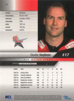 2007-08 Playercards (DEL) #126 Charlie Stephens Back