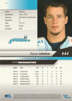 2007-08 Playercards (DEL) #151 Florian Schnitzer Back