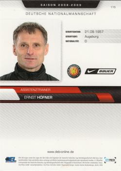 2008-09 Playercards (DEL) #115 Ernst Höfner Back