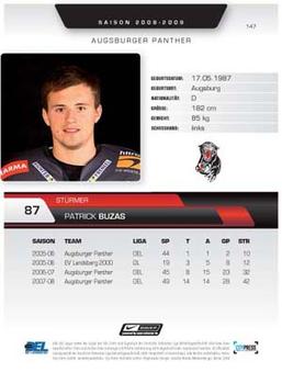 2008-09 Playercards (DEL) #147 Patrick Buzas Back