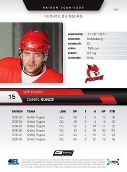 2008-09 Playercards (DEL) #163 Daniel Kunce Back
