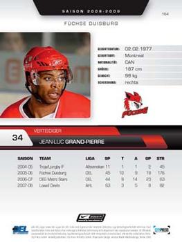 2008-09 Playercards (DEL) #164 Jean-Luc Grand-Pierre Back