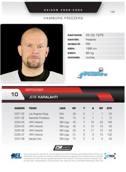2008-09 Playercards (DEL) #198 Jere Karalahti Back