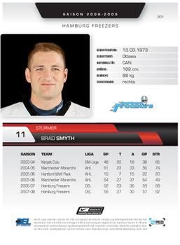2008-09 Playercards (DEL) #201 Brad Smyth Back