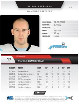 2008-09 Playercards (DEL) #202 Marcus Sommerfeld Back