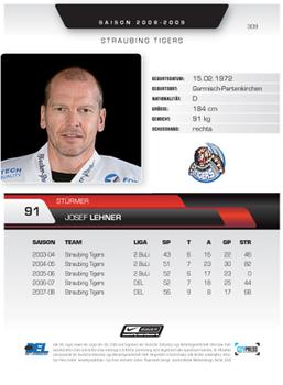 2008-09 Playercards (DEL) #309 Josef Lehner Back