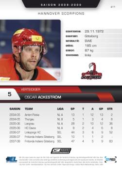 2008-09 Playercards (DEL) #411 Oscar Ackeström Back