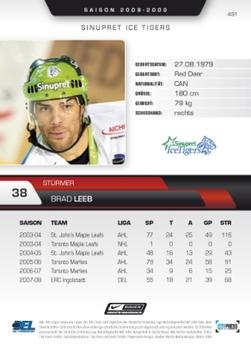 2008-09 Playercards (DEL) #491 Brad Leeb Back