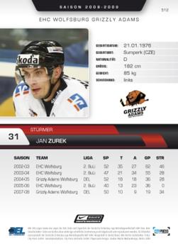 2008-09 Playercards (DEL) #512 Jan Zurek Back