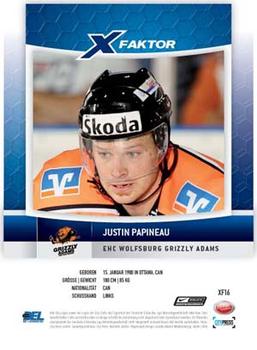 2008-09 Playercards (DEL) - X-Faktor #XF16 Justin Papineau Back