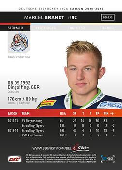 2014-15 Playercards Premium Serie 1 (DEL) #DEL-238 Marcel Brandt Back