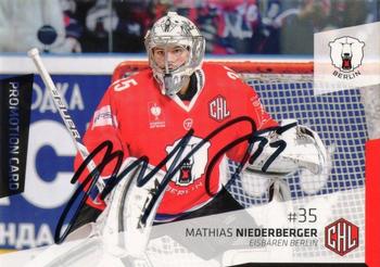 2014-15 Playercards Premium Serie 1 (DEL) - Promotion Cards #DEL-302 Mathias Niederberger Front