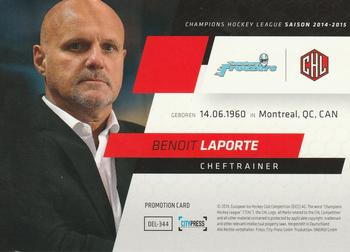 2014-15 Playercards Premium Serie 1 (DEL) - Promotion Cards #DEL-344 Benoit Laporte Back