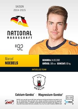 2014-15 Playercards Premium Serie 2 (DEL) #DEL-590 Marcel Noebels Back