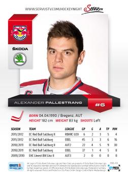 2012-13 Playercards EBEL #EBEL-103 Alexander Pallestrang Back