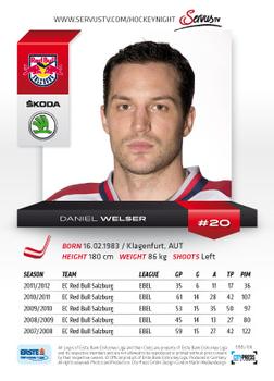 2012-13 Playercards EBEL #EBEL-106 Daniel Welser Back