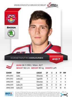 2012-13 Playercards EBEL #EBEL-113 Konstantin Komarek Back