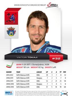 2012-13 Playercards EBEL #EBEL-081 Viktor Tokaji Back