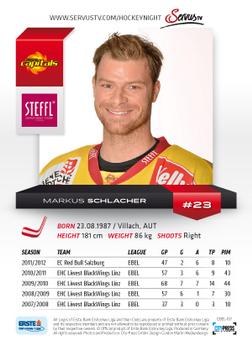 2012-13 Playercards EBEL #EBEL-187 Markus Schlacher Back