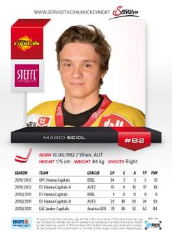 2012-13 Playercards EBEL #EBEL-188 Mario Seidl Back