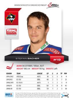 2012-13 Playercards EBEL #EBEL-195 Stefan Bacher Back