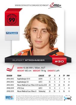 2012-13 Playercards EBEL #EBEL-233 Rupert Strohmeier Back
